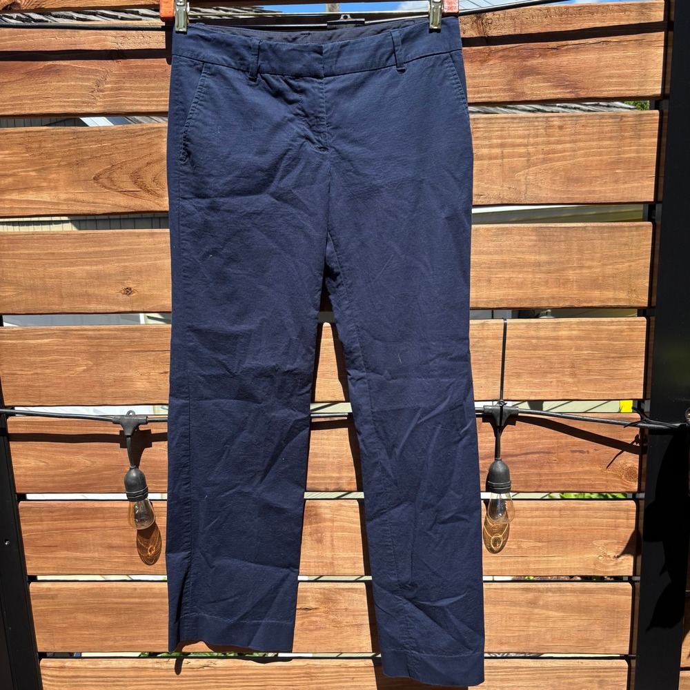 Tory Burch Tailored Trousers Womens 6 Navy Blue Excellent Straight Leg Pants